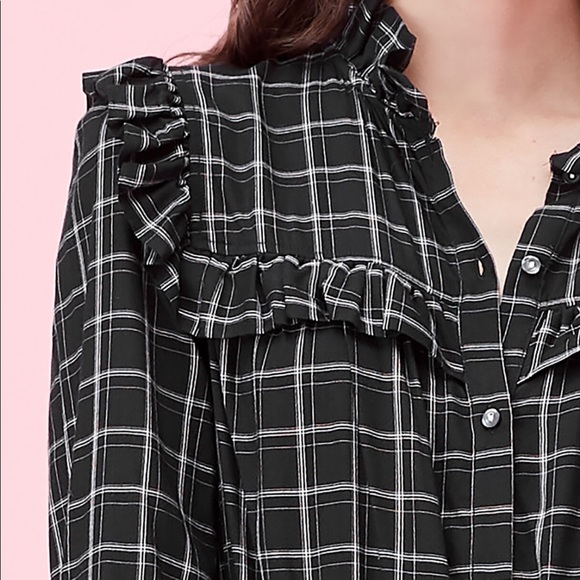 LA VIE DRAPEY PLAID RUFFLE DRESS - Picture 2 of 6